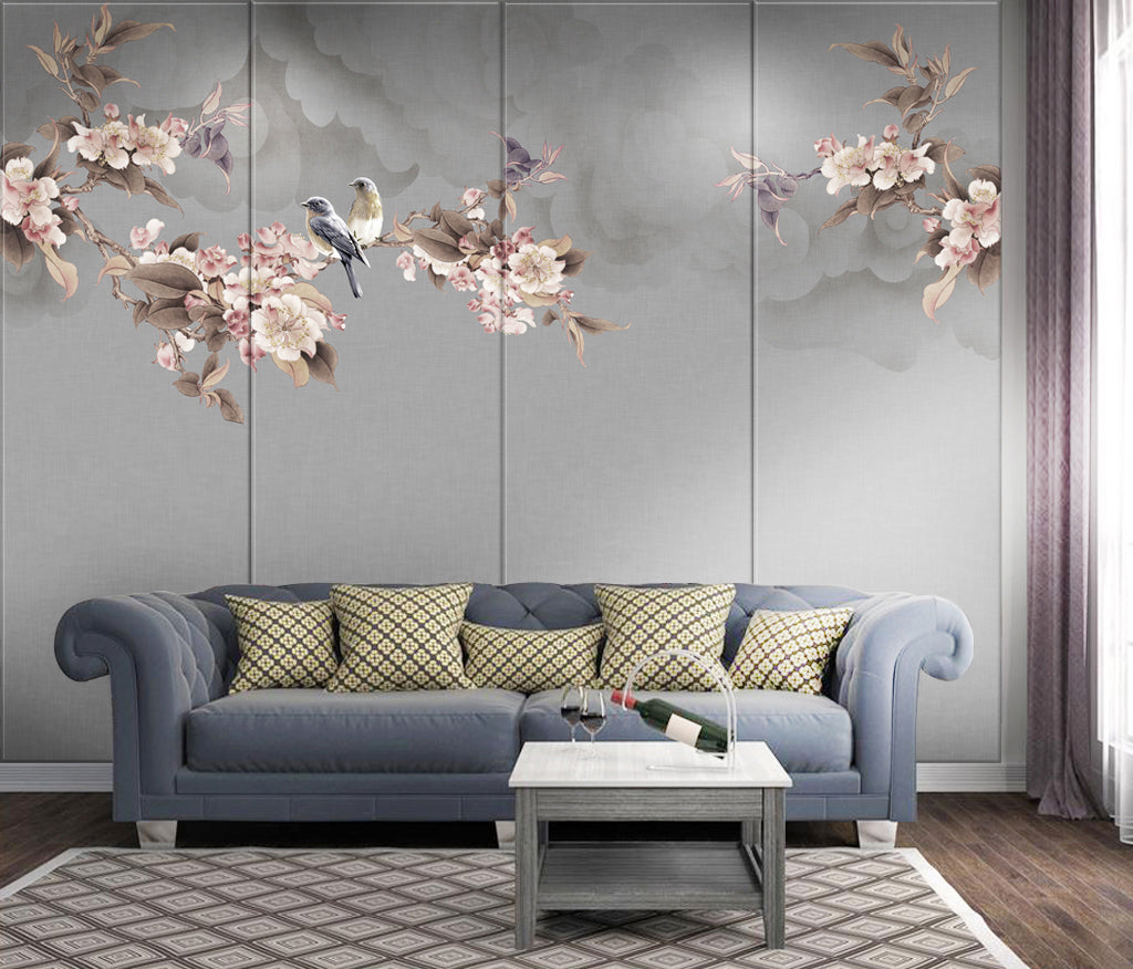 3D Flower Bird WG296 Wall Murals