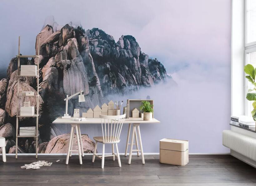 3D Mountain Cliff WG648 Wall Murals