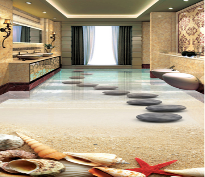 3D Round Stone Road 404 Floor Mural Wallpaper AJ Wallpaper 2 