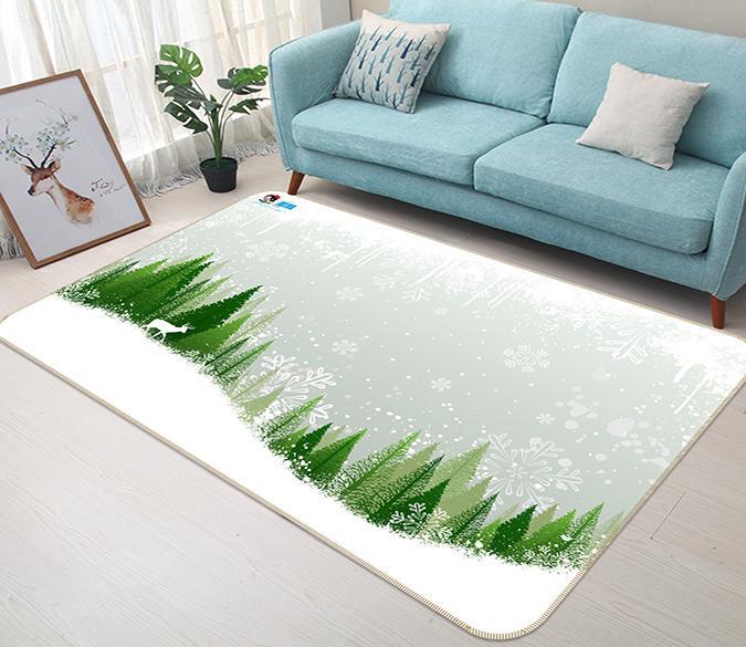 3D Snowflake Tree 602 Non Slip Rug Mat Mat AJ Creativity Home 