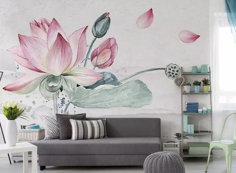 3D Lotus Petals WG774 Wall Murals