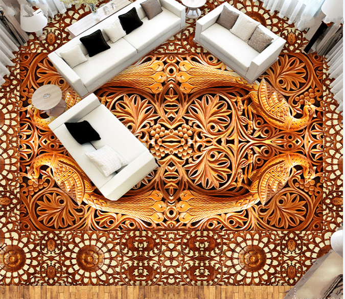 3D Carved 012 Floor Mural Wallpaper AJ Wallpaper 2 