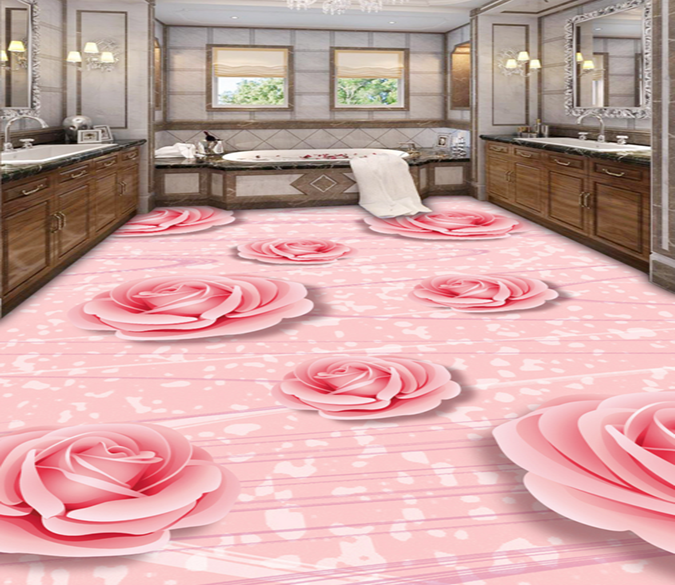 3D Pink Flower 184 Floor Mural Wallpaper AJ Wallpaper 2 