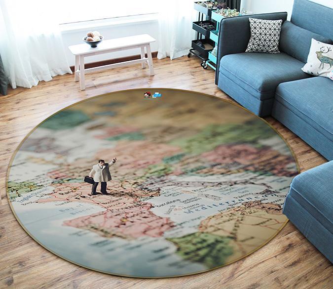 3D Map Toy 097 Round Non Slip Rug Mat Mat AJ Creativity Home 