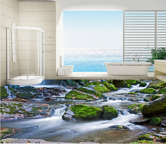 3D Rocks And Rivers 143 Floor Mural Wallpaper AJ Wallpaper 2 