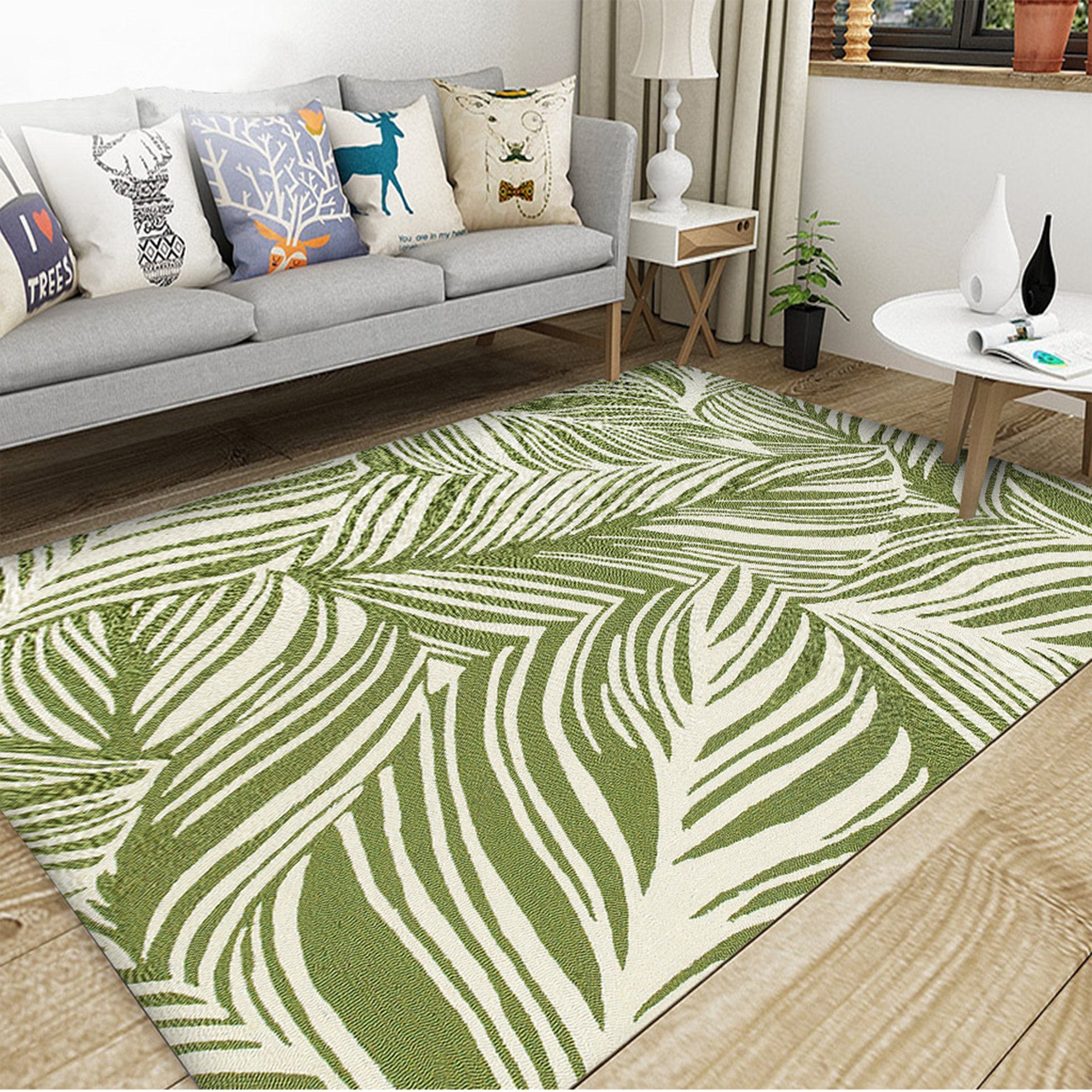 3D Green Leaves WG173 Non Slip Rug Mat Mat AJ Creativity Home 