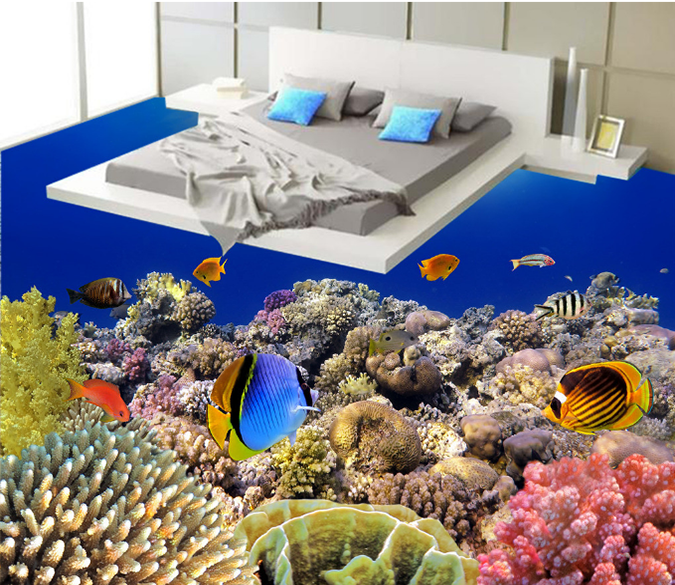 3D Bright Coral 154 Floor Mural Wallpaper AJ Wallpaper 2 