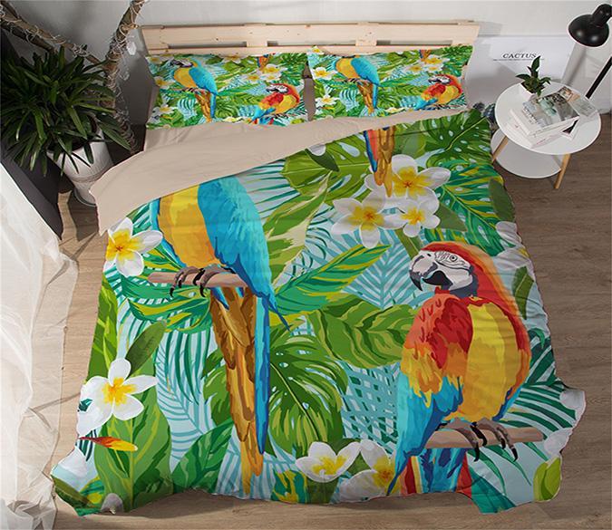 3D Parrot Tongue Colory 96 Bed Pillowcases Quilt Wallpaper AJ Wallpaper 