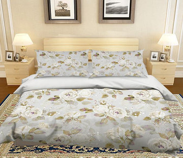 3D Flower Leaves 038 Bed Pillowcases Quilt Wallpaper AJ Wallpaper 