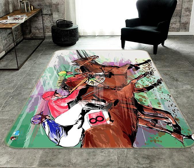 3D Match Horse 114 Non Slip Rug Mat Mat AJ Creativity Home 