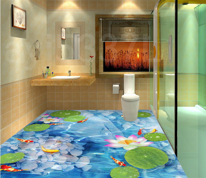 3D Lotus 186 Floor Mural Wallpaper AJ Wallpaper 2 