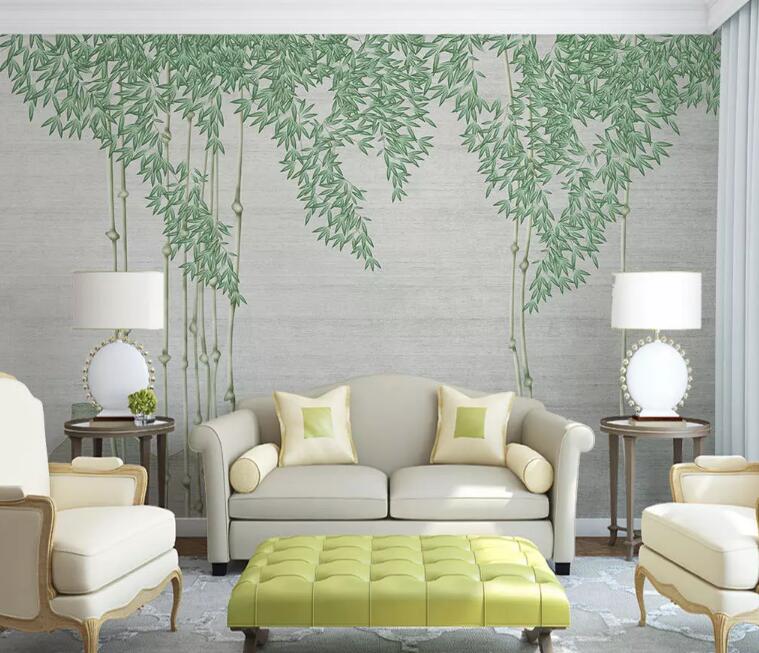 3D Bamboo Leaves WG693 Wall Murals