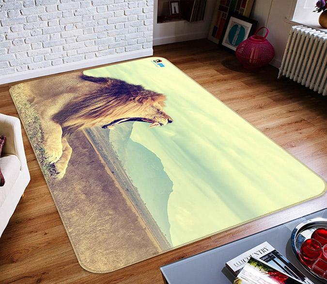 3D Largemouth Llion 468 Non Slip Rug Mat Mat AJ Creativity Home 