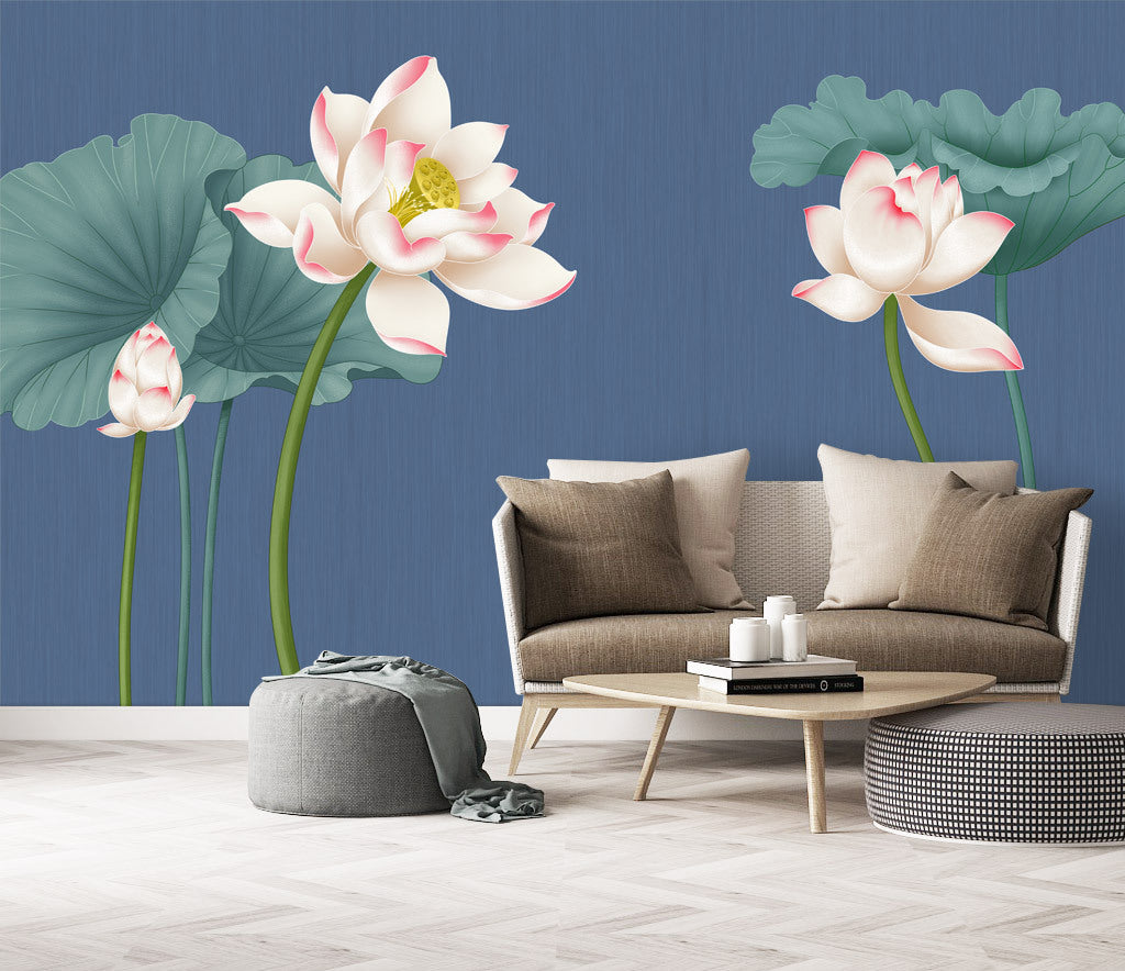 3D Lotus Flower WC089 Wall Murals