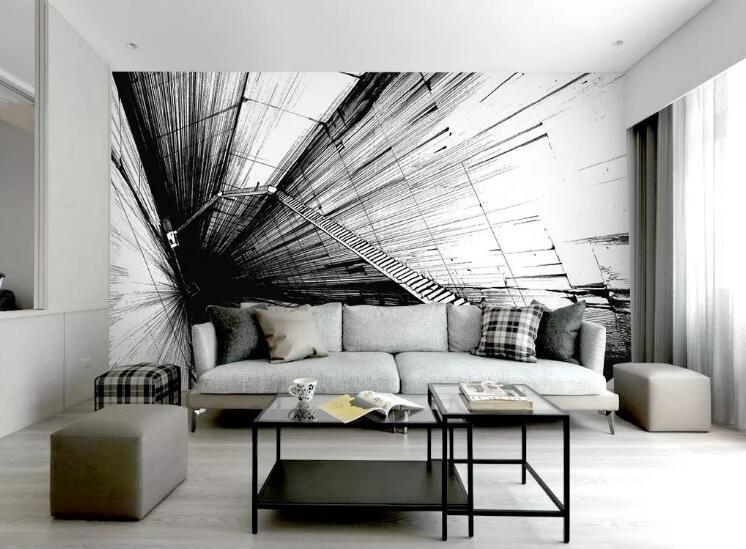 3D Black Lines WG60 Wall Murals Wallpaper AJ Wallpaper 2 