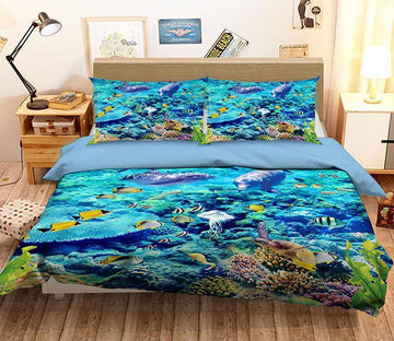 3D Coral Jellyfish 207 Bed Pillowcases Quilt Wallpaper AJ Wallpaper 