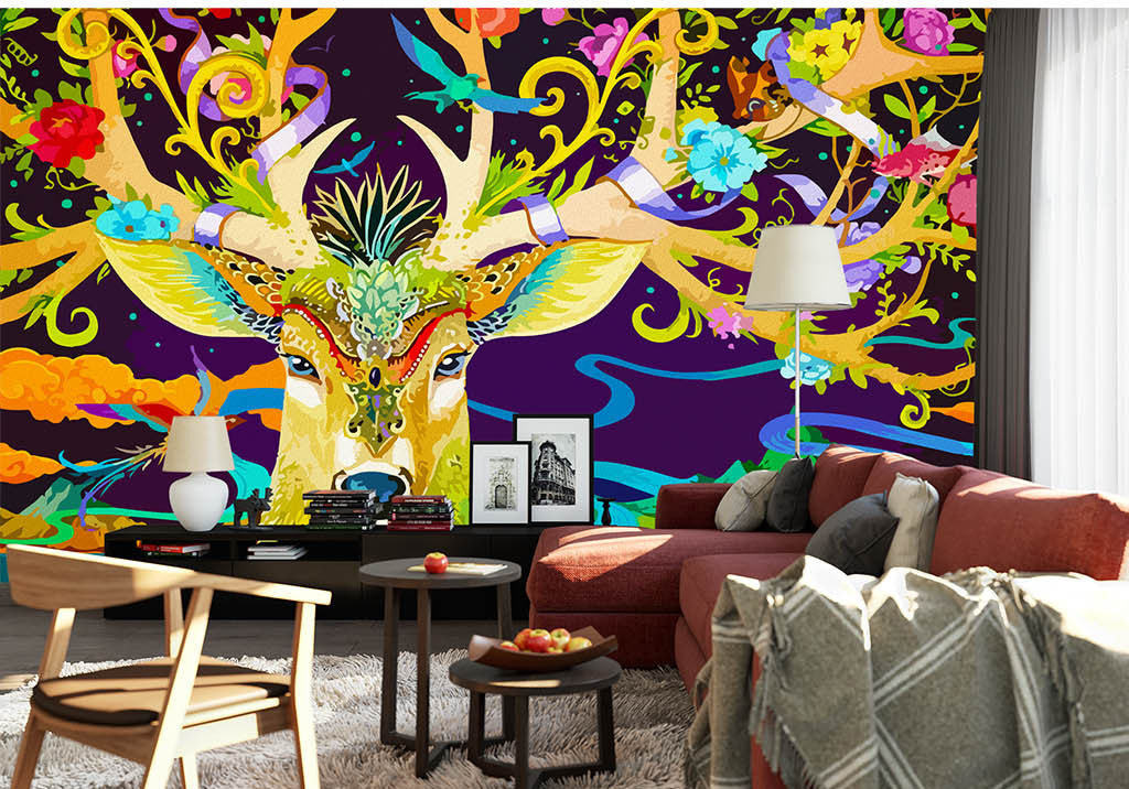 3D Pattern Deer WG075 Wall Murals