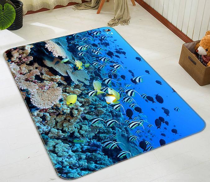 3D Fish School 551 Non Slip Rug Mat Mat AJ Creativity Home 