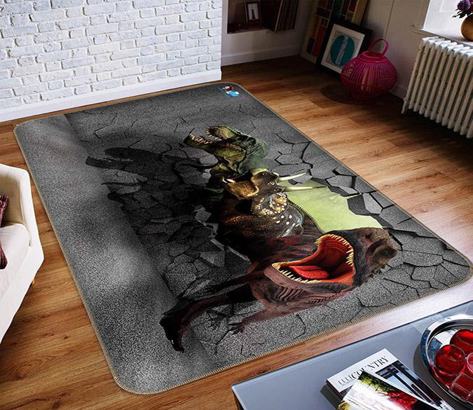 3D Fierce Dinosaur 361 Non Slip Rug Mat Mat AJ Creativity Home 