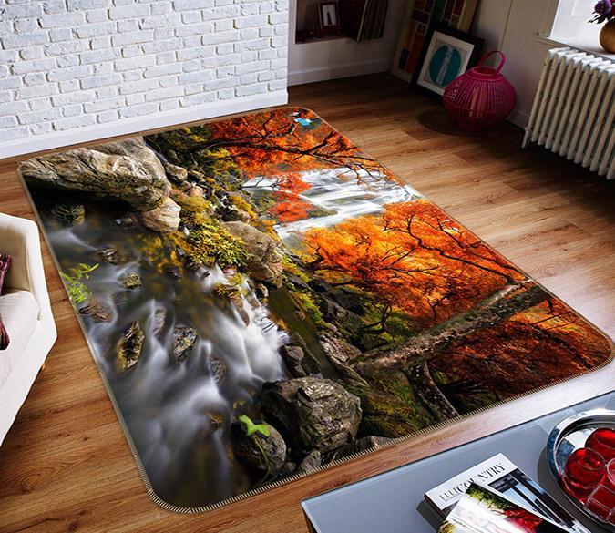 3D Waterfall Maple 520 Non Slip Rug Mat Mat AJ Creativity Home 