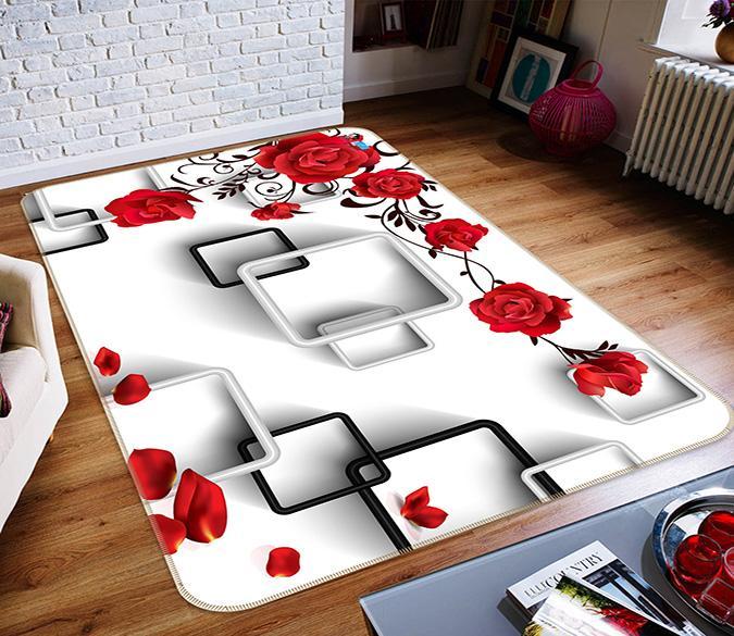 3D Box Rose 535 Non Slip Rug Mat Mat AJ Creativity Home 