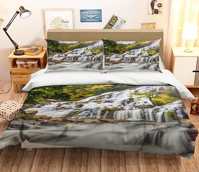 3D Ladder Waterfall 225 Bed Pillowcases Quilt Wallpaper AJ Wallpaper 