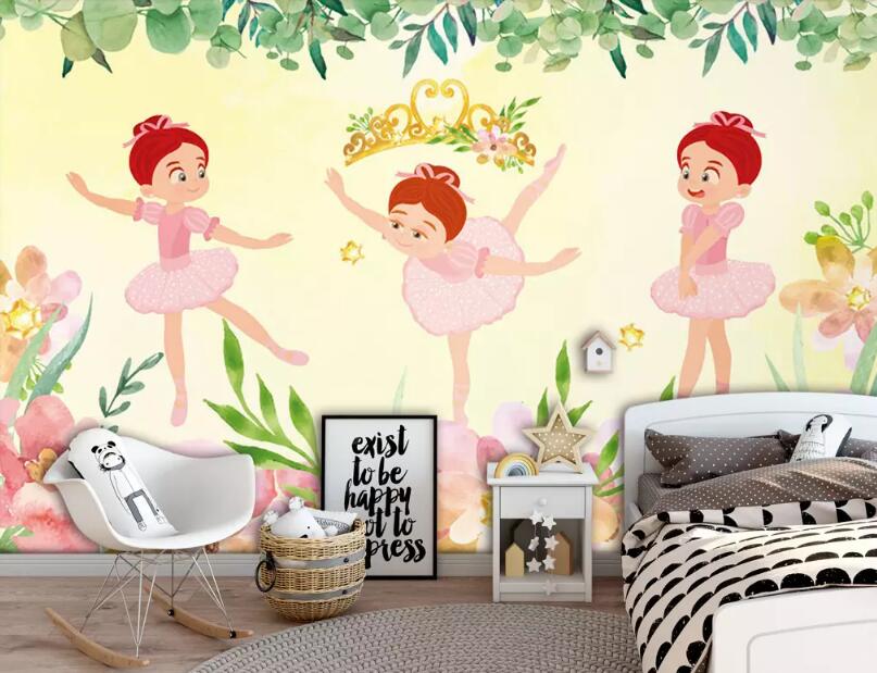 3D Flower Ballet WG1059 Wall Murals