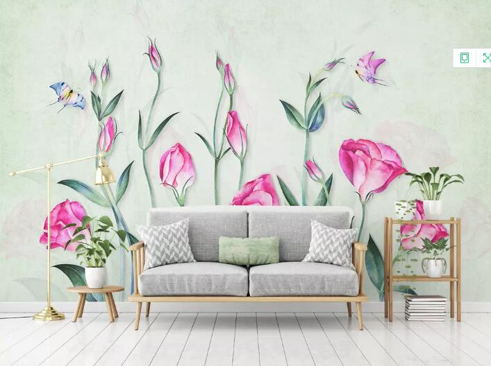 3D Pink Rose WG897 Wall Murals