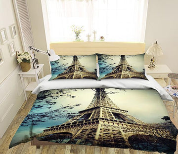 3D Eiffel Tower 219 Bed Pillowcases Quilt Wallpaper AJ Wallpaper 