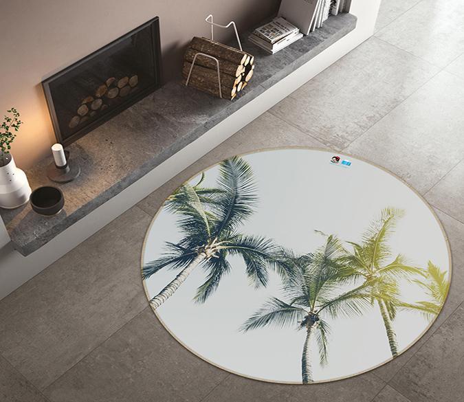 3D Coconut Tree 103 Round Non Slip Rug Mat Mat AJ Creativity Home 