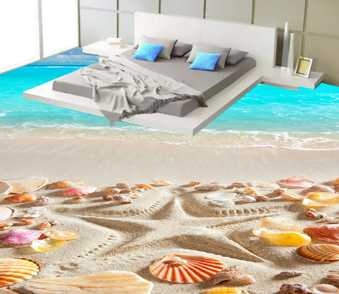 3D Seashell 157 Floor Mural Wallpaper AJ Wallpaper 2 