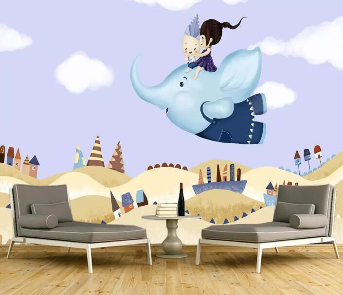 3D Flying Elephant WG92 Wall Murals Wallpaper AJ Wallpaper 2 