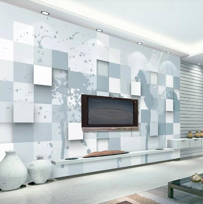 3D Silver Geometry WG18 Wall Murals Wallpaper AJ Wallpaper 2 