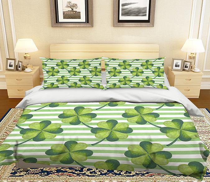 3D Four-Leaf Clover 246 Bed Pillowcases Quilt Wallpaper AJ Wallpaper 