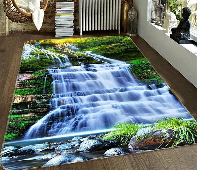 3D Moss Waterfall 021 Non Slip Rug Mat Mat AJ Creativity Home 