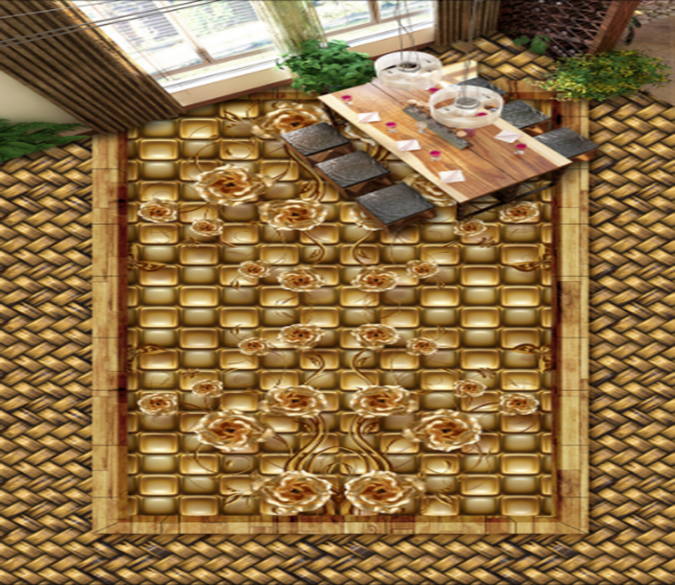 3D Rattan 409 Floor Mural Wallpaper AJ Wallpaper 2 