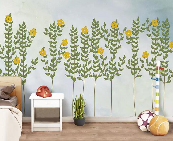 3D Yellow Flower 383 Wall Murals Wallpaper AJ Wallpaper 2 