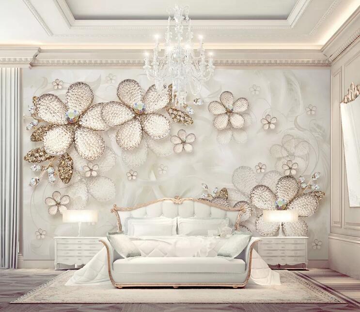 3D Jewelry Flower WG524 Wall Murals