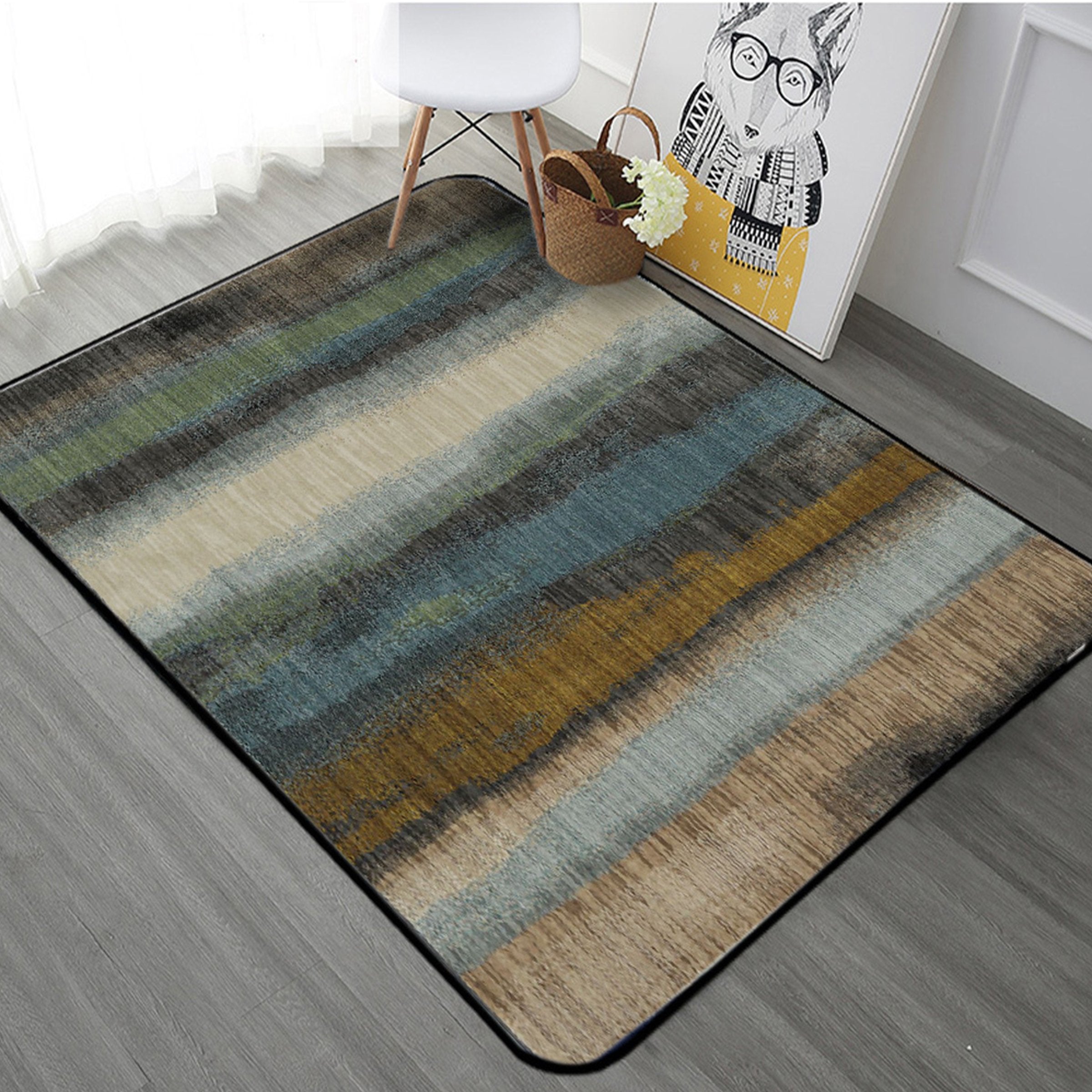 3D Color Striper WG014 Non Slip Rug Mat Mat AJ Creativity Home 