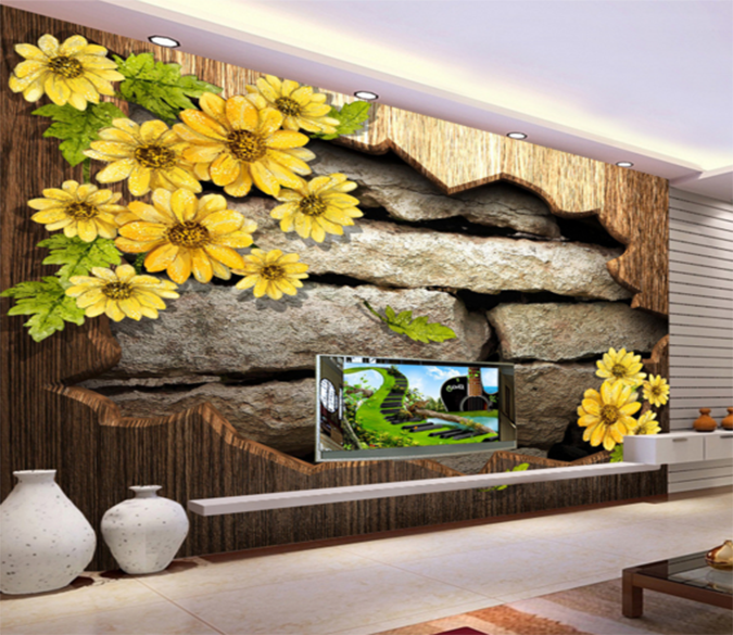 3D Wall Flower 223 Wallpaper AJ Wallpaper 