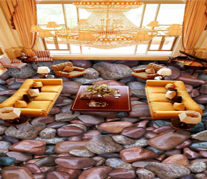 3D Red Big Stone 003 Floor Mural Wallpaper AJ Wallpaper 2 