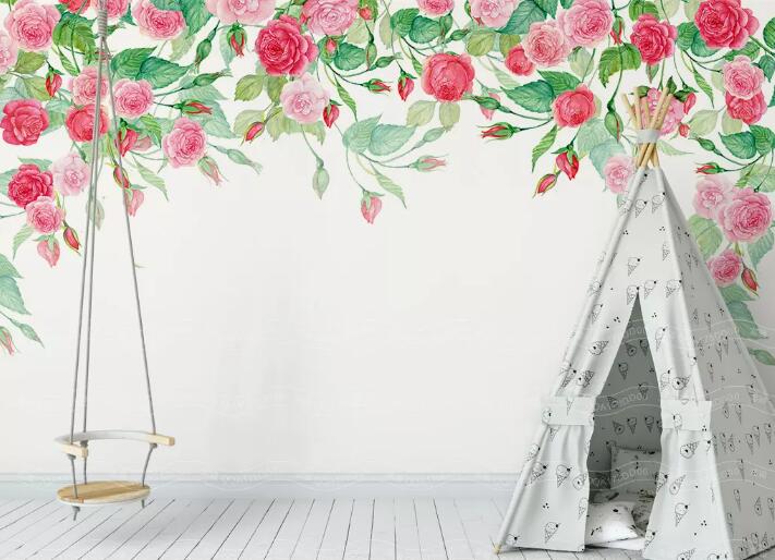 3D Rose Leaves WG735 Wall Murals