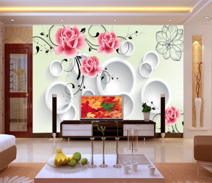 3D Flower Round 105 Wallpaper AJ Wallpaper 