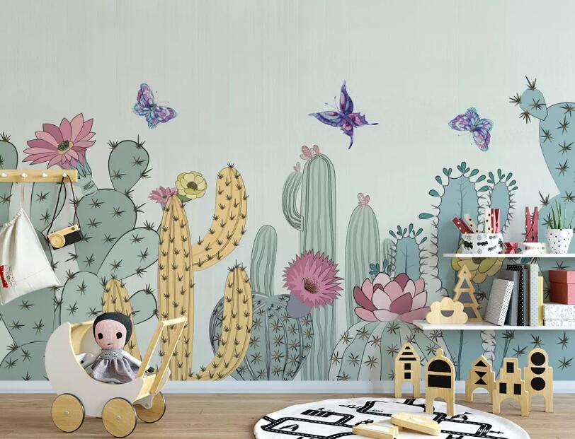 3D Flower Cactus WG941 Wall Murals