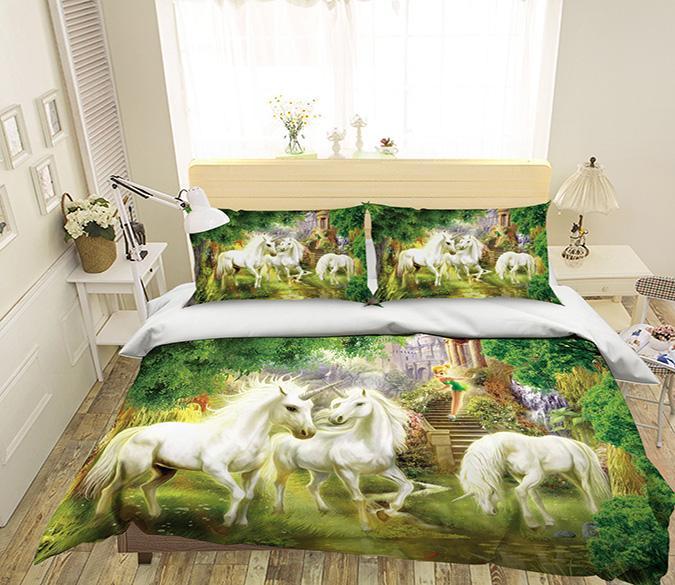 3D Wood Unicorn 196 Bed Pillowcases Quilt Wallpaper AJ Wallpaper 