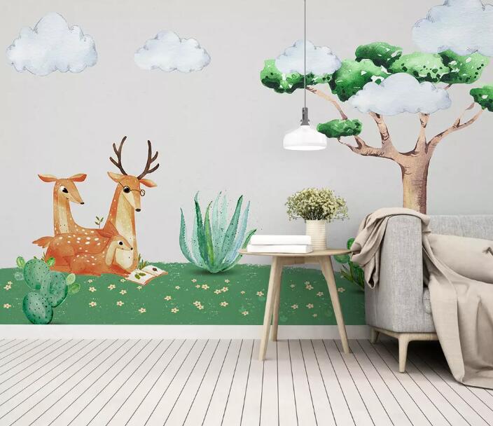 3D Sika Deer Book WG970 Wall Murals