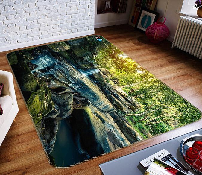 3D Mountain Stone Forest 517 Non Slip Rug Mat Mat AJ Creativity Home 