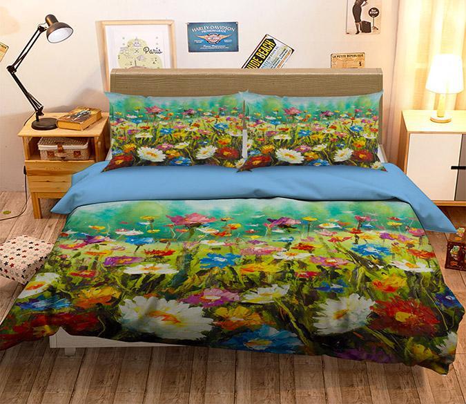 3D Painting Flowers 035 Bed Pillowcases Quilt Wallpaper AJ Wallpaper 