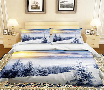 3D Sunset Snow 104 Bed Pillowcases Quilt Wallpaper AJ Wallpaper 