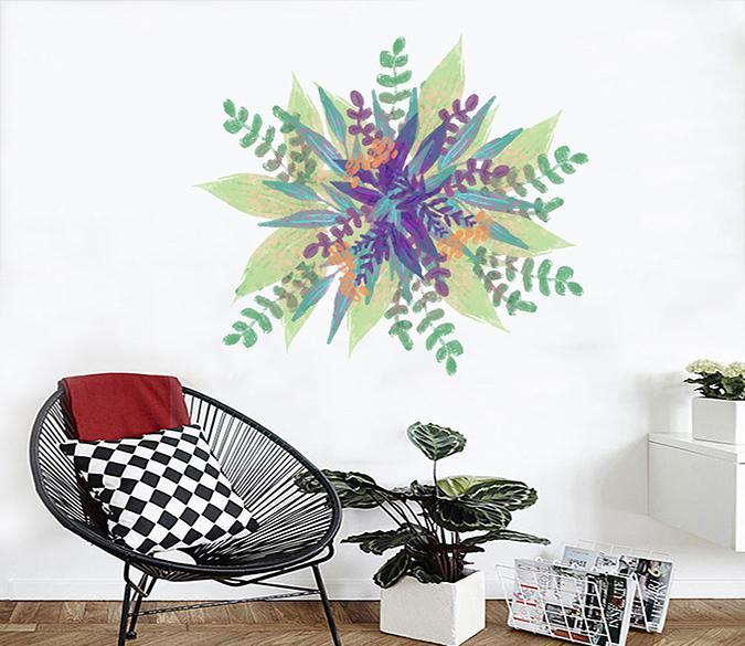 3D Graffiti Leaves 138 Wall Stickers Wallpaper AJ Wallpaper 